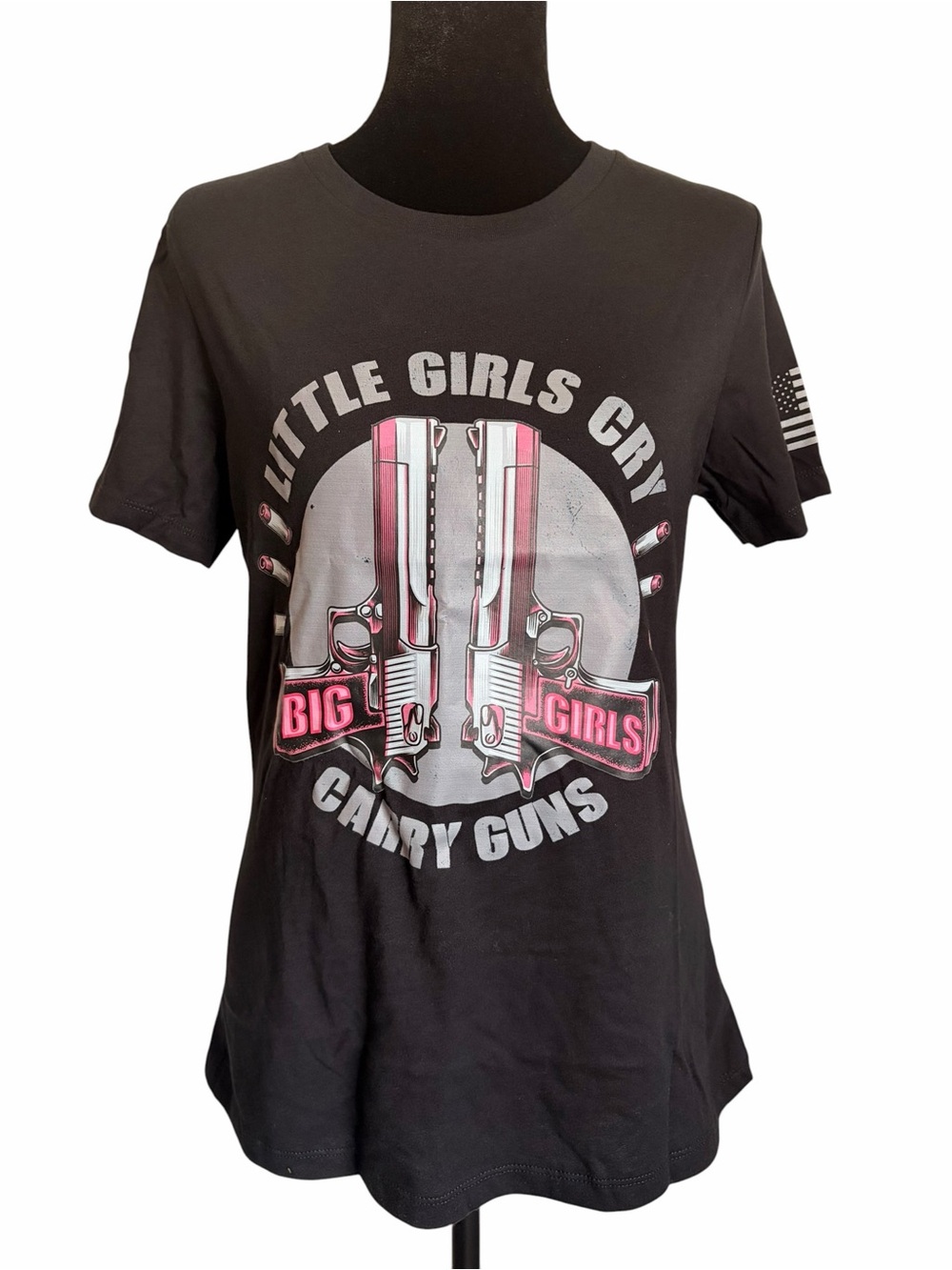 Women’s Warrior XII “Little Girls Cry, Big Girls Carry Guns” Tee Small